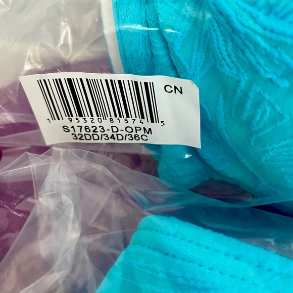 Venus bikini set NEW SUBTLE LEAF PRINT BRIGHT AQUA BLUE - Picture 6 of 15